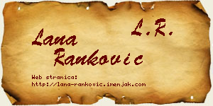 Lana Ranković vizit kartica